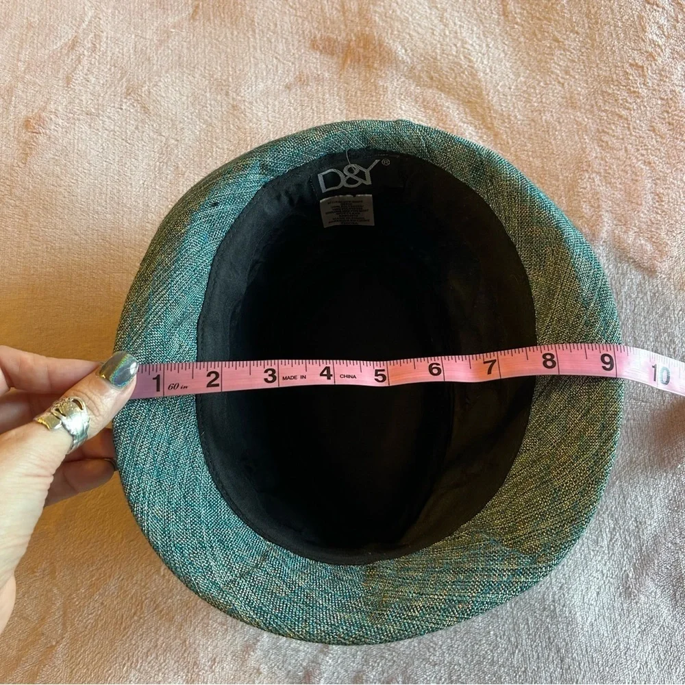D&Y green fedora hat one size fits most